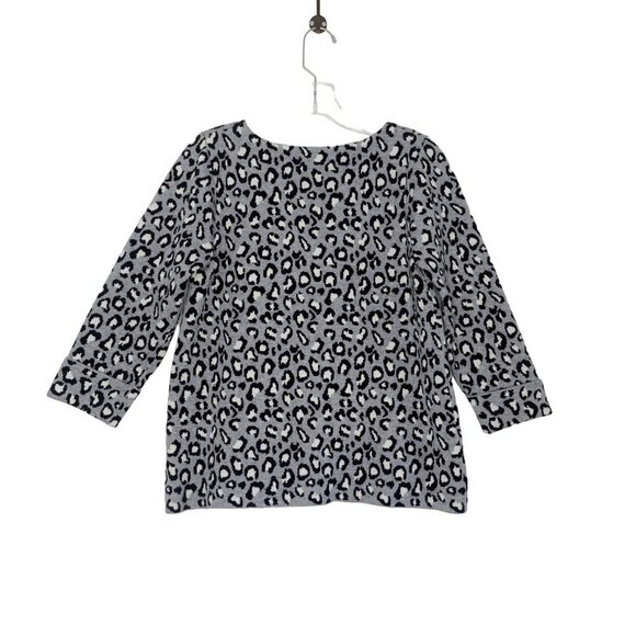 Tahari Leopard Animal Print 3/4 Cuffed Sleeve Sweater - Picture 2 of 10